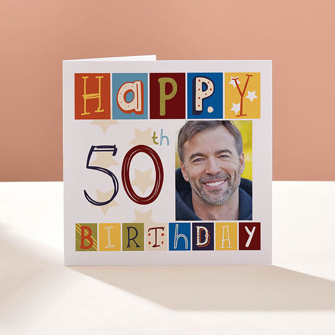 Photo Upload Birthday Card - Happy 50th