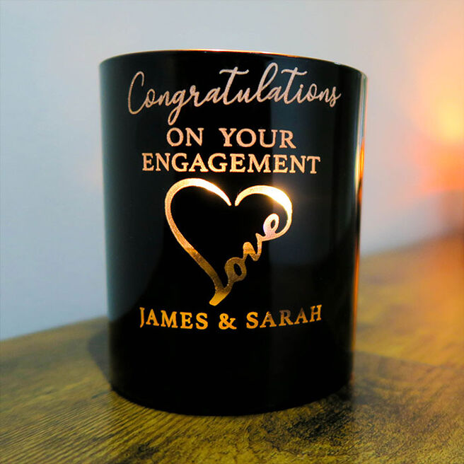 Personalised Scented Glow Candle - Engagement
