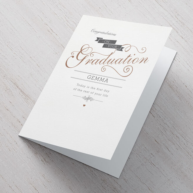 Personalised Card - Graduation - First Day Of The Rest Of Your Life