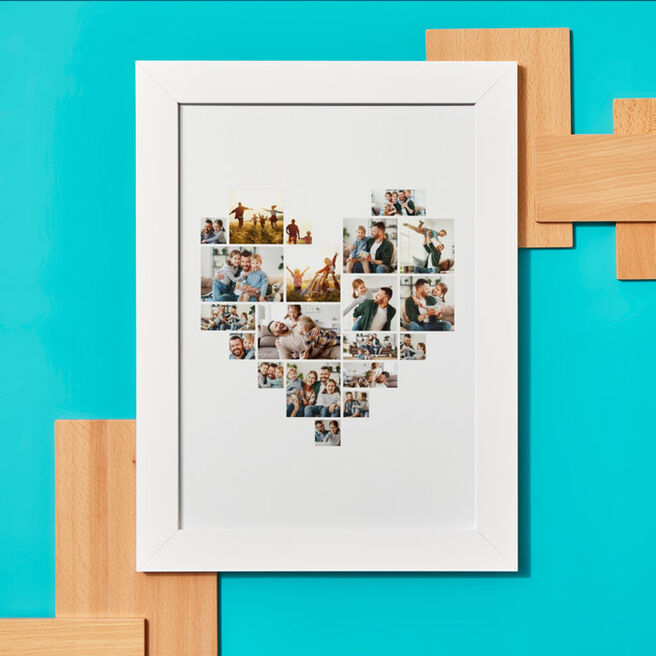 Multi Photo Upload Framed Print Photo Heart - Father's Day