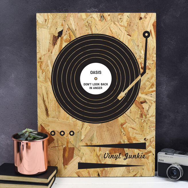 Personalised Print - Wooden Record