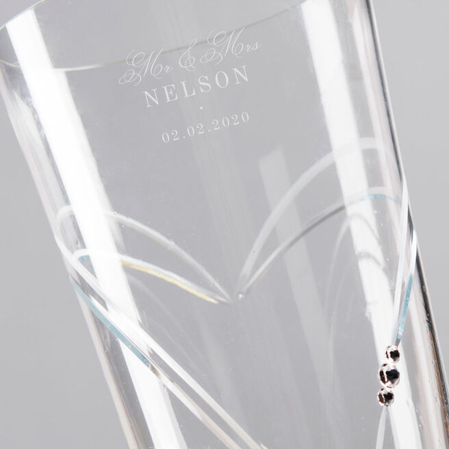 Engraved Swarovski Elements Glass Vase - Vintage Blossom Couple