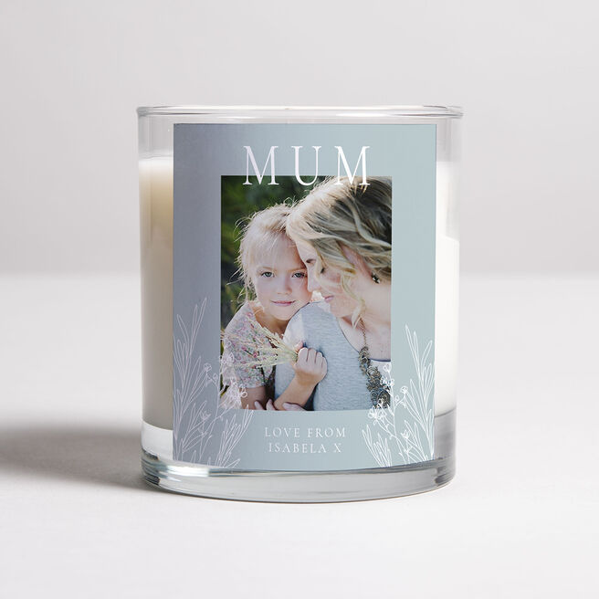 Photo Upload Scented Candle - Floral