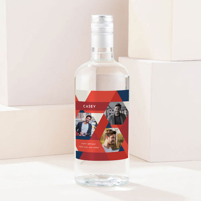 Personalised Photo Gin - Geometric Any Message