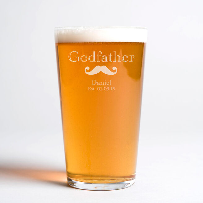 Personalised Pint Glass - Godfather Moustache