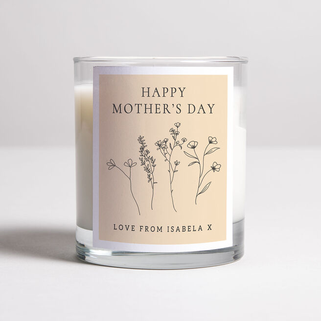 Personalised Scented Candle - Floral Mother's Day