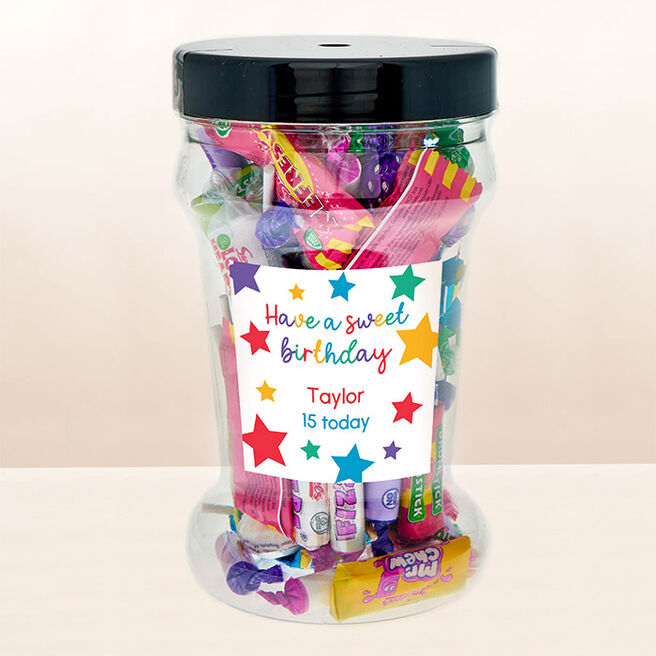 Personalised Have a Sweet Birthday Retro Mix Sweet Tub