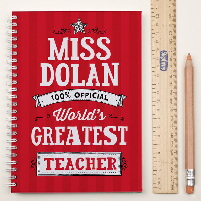 Personalised Notebook - World's Greatest Teacher
