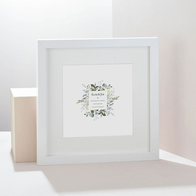 Personalised Names Love Begins in a Moment  Square Print