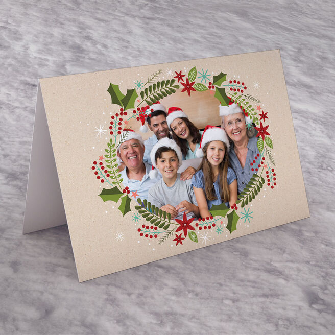 Photo Upload Christmas Card - Wreath