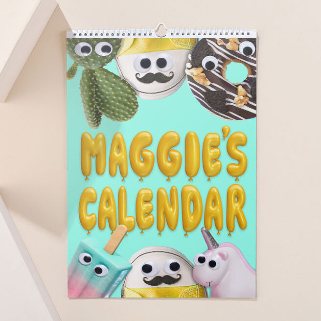 Personalised Calendar - Kid's Googly Eyes