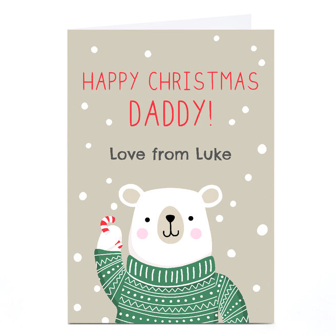 Personalised Zoe Spry Christmas Card -  Merry Christmas Daddy Bear