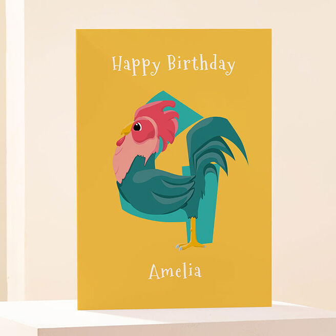 Personalised Card - Happy 4th Birthday Cockerel