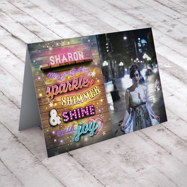 Photo Upload Birthday Card - Sparkle, Shimmer and Shine