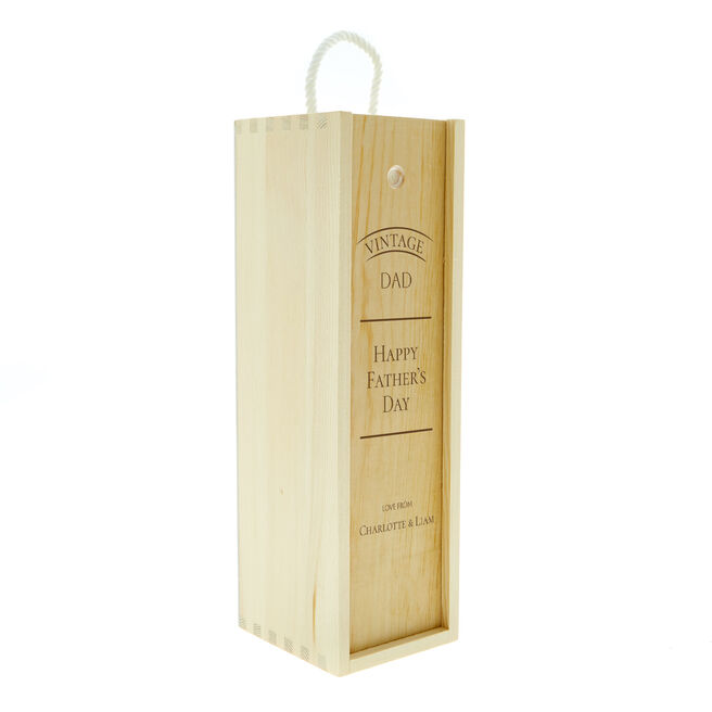 Personalised Father's Day Wine Box - Vintage Happy Father's Day