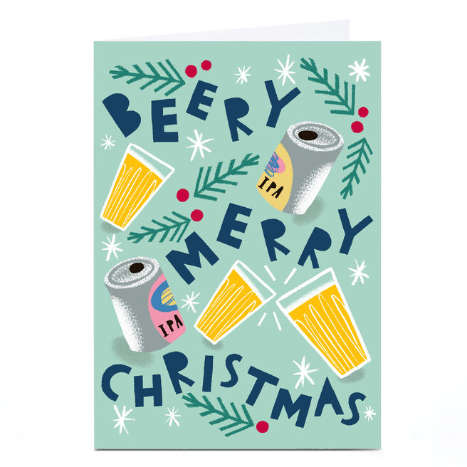 Personalised Stevie Studio Christmas Card - Berry Merry Christmas