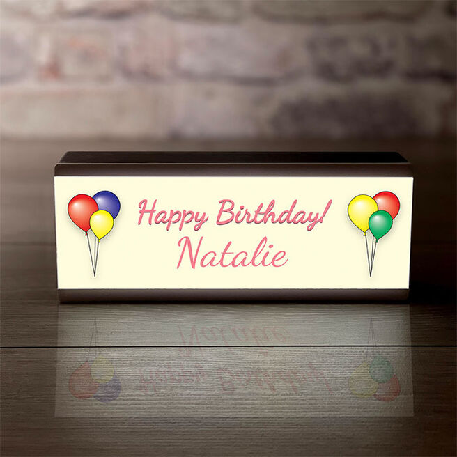 Personalised Room Sign Light Box Happy Birthday