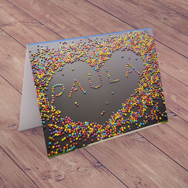 Personalised Card - Giant Candy Heart