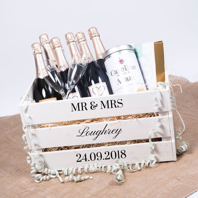 Personalised Large Wooden Crate - Wedding