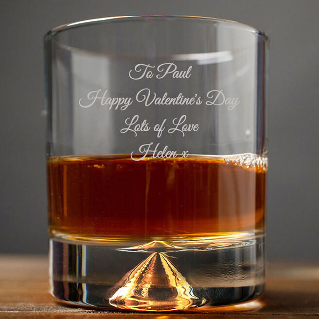 Engraved Stern Whisky Glass - Happy Valentine's Day