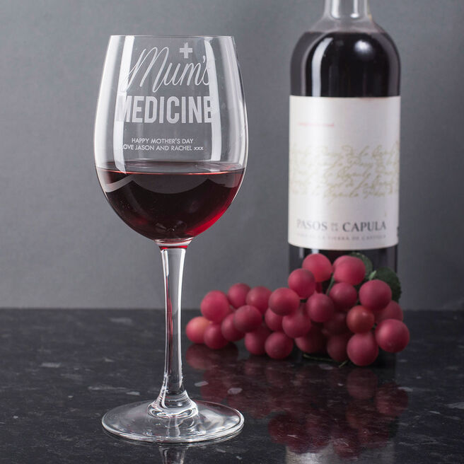 Personalised Wine Glass - Mum's Medicine