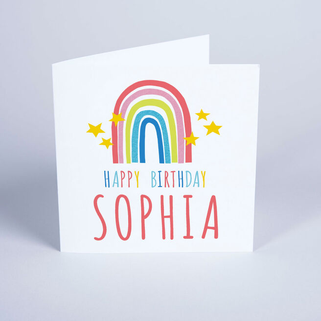 Personalised Card - Weather Rainbow, Any Message