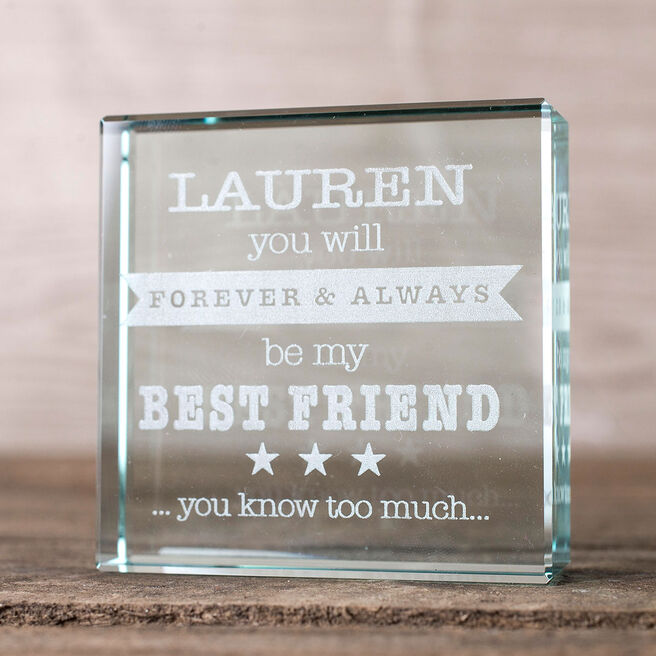 Personalised Glass Token - Forever And Always My Best Friend