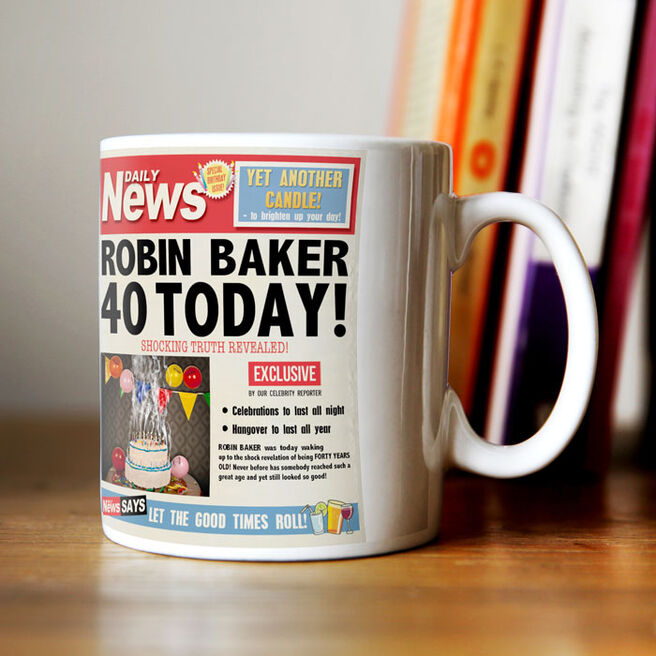 Personalised Mug - 40th Birthday News