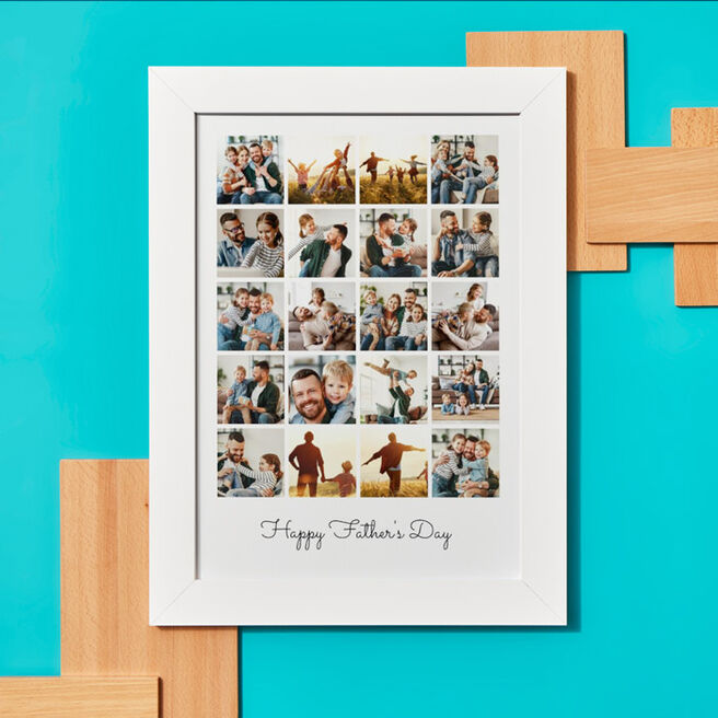 Multi Photo Upload Framed Print Photos With Message - Father's Day