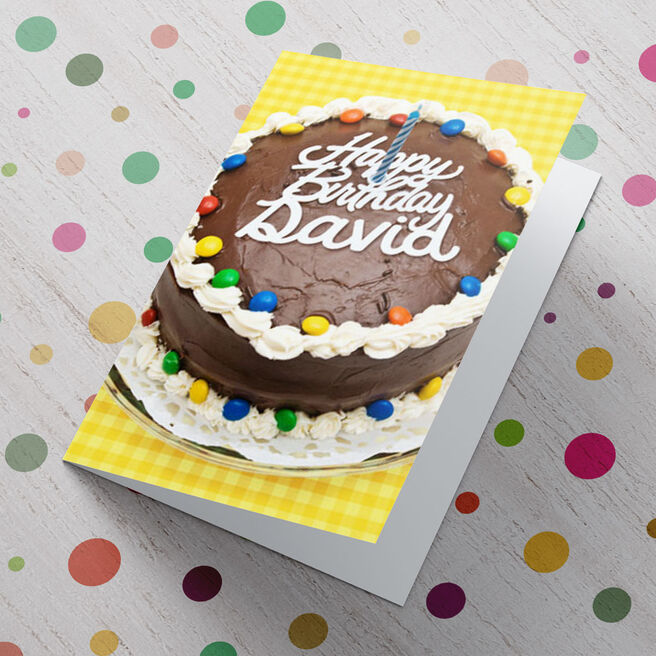 Personalised Card - Birthday Cake Yellow