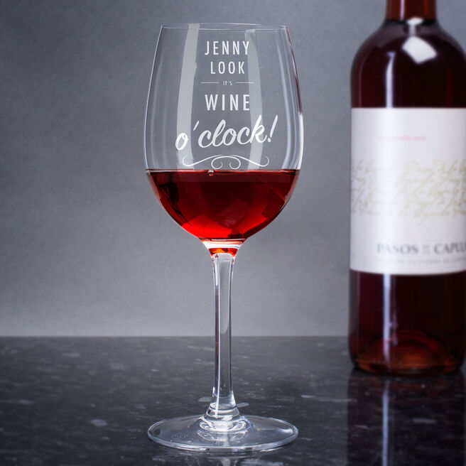 Personalised Wine Glass - Wine O'Clock