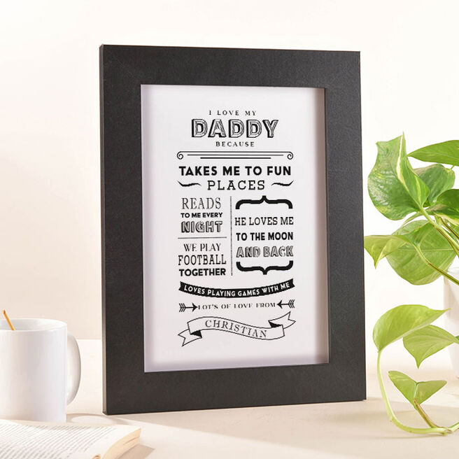 Personalised Framed Print - 5 Reasons I Love You
