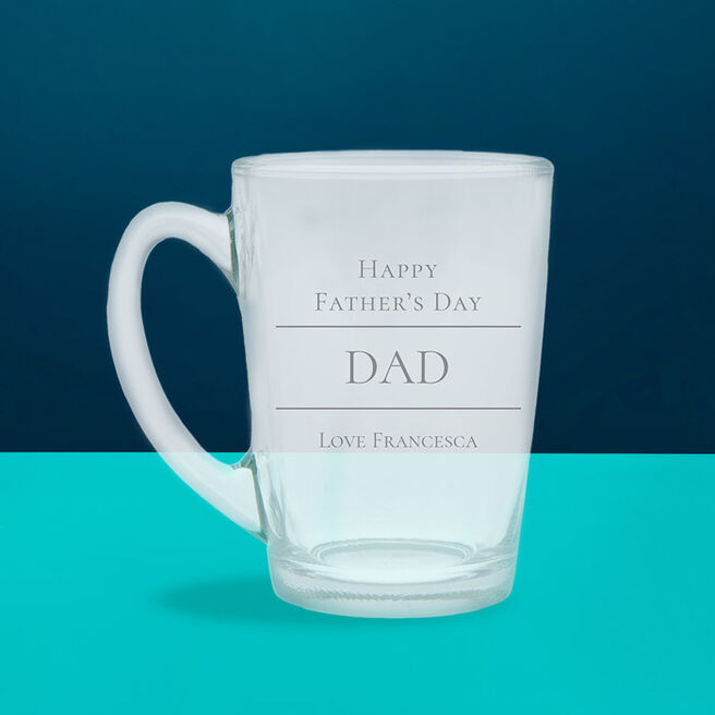 Personalised Father's Day New Morning Glass Mug - Dad