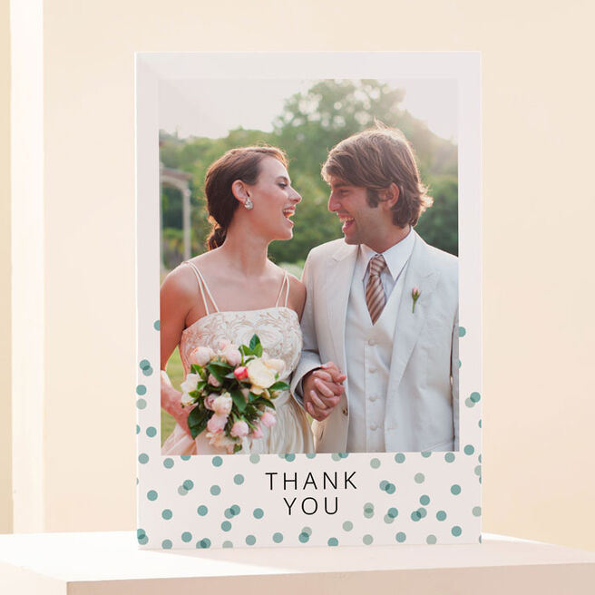 Photo Upload Thank You Card - Love Story Confetti Wedding