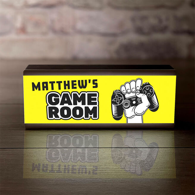 Personalised Room Sign Light Box Game Room