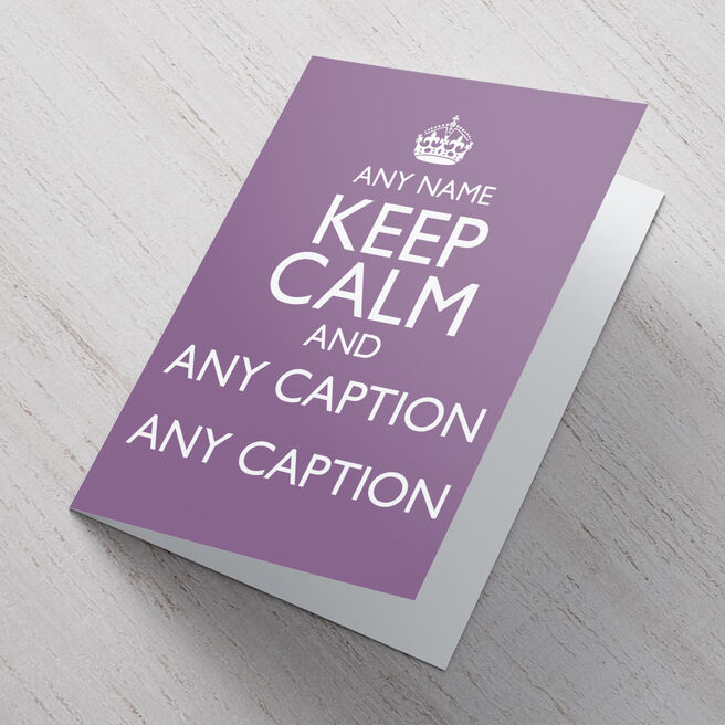 Personalised Card - Keep Calm - Purple