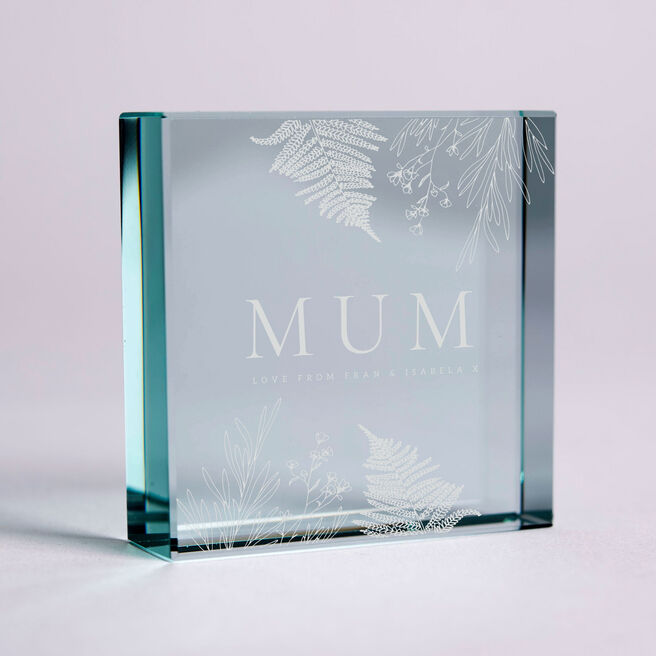 Personalised Glass Token - Floral