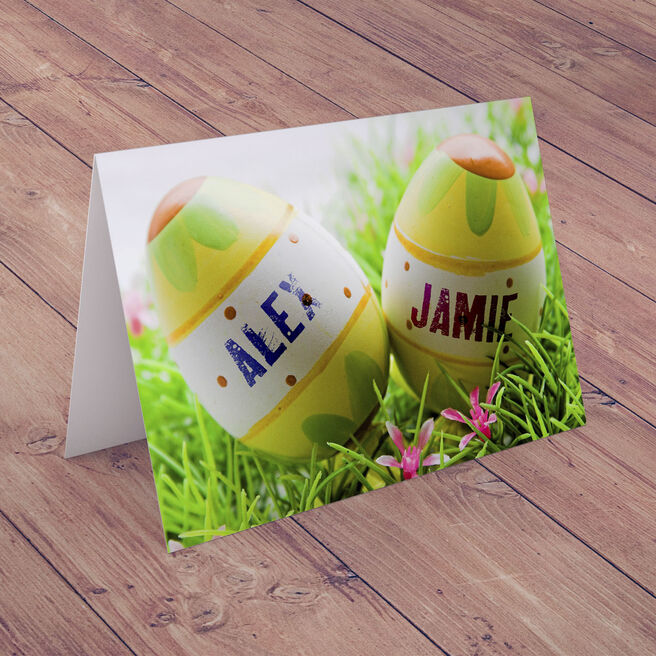 Personalised Easter Card - Two Eggs