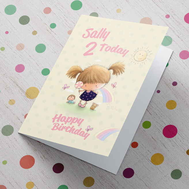 Personalised Card - Girls Birthday Lollipop