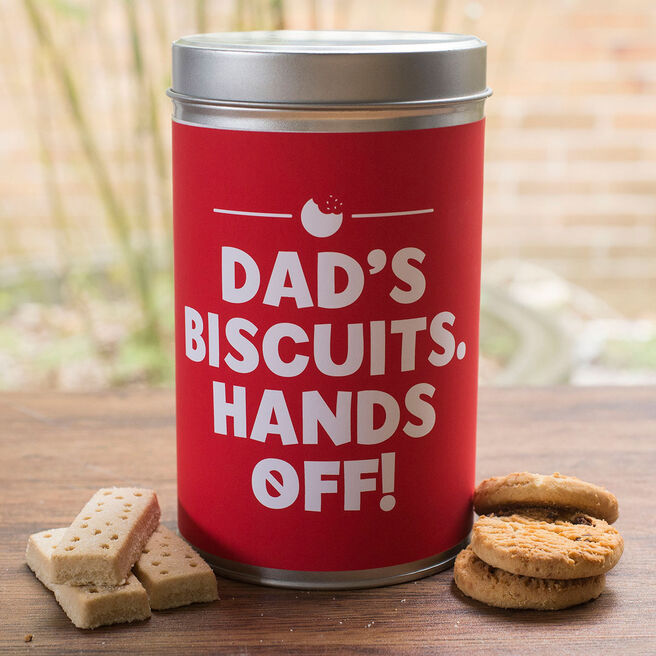 Personalised Tin With Biscuits - Hands Off
