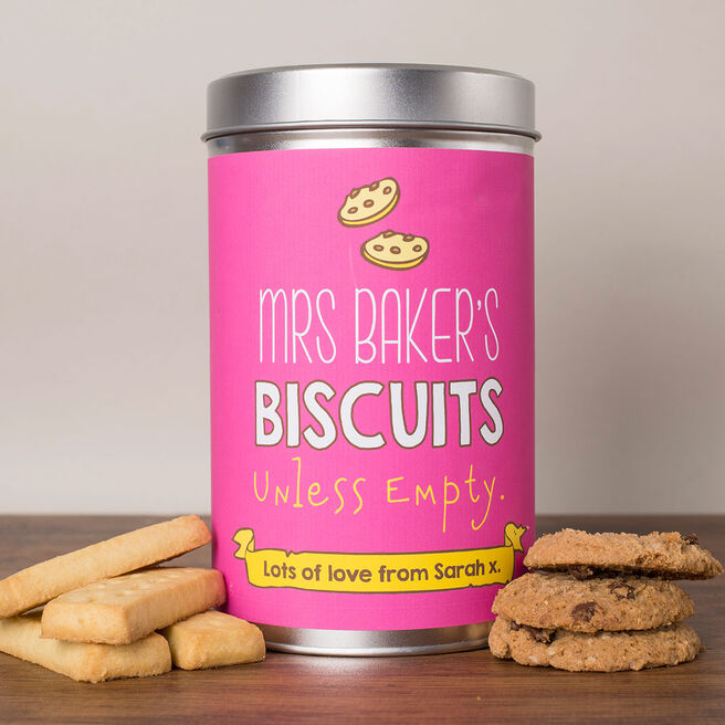 Personalised Tin With Biscuits - Teacher's Biscuits