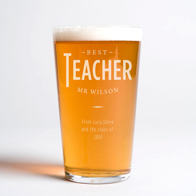 Personalised Pint Glass - Best Teacher