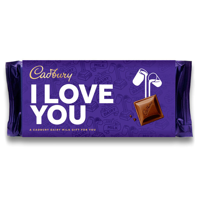 Cadbury  I Love You  Dairy Milk Bar 110g