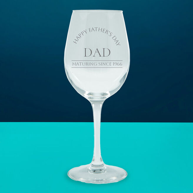Personalised Dad's Father's Day Wine Glass - Happy Father's Day