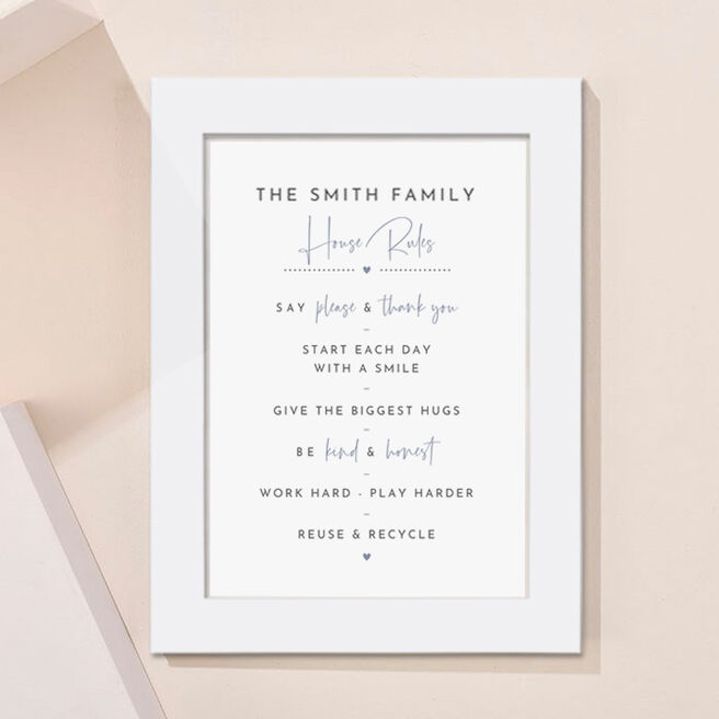 Personalised Family House Rules Portrait Print