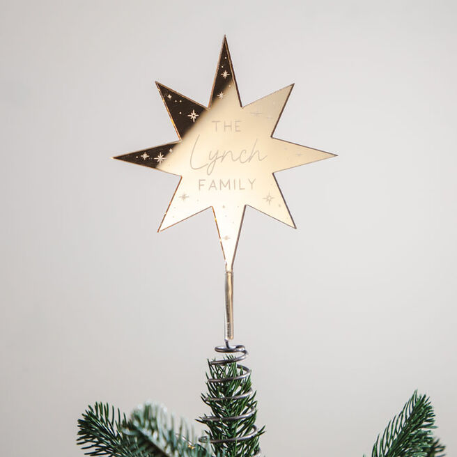 Personalised Star Mirror Tree Topper