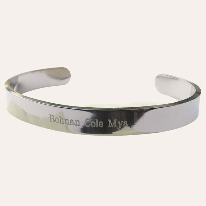 Personalised Solid Stainless Steel Gold Bangle