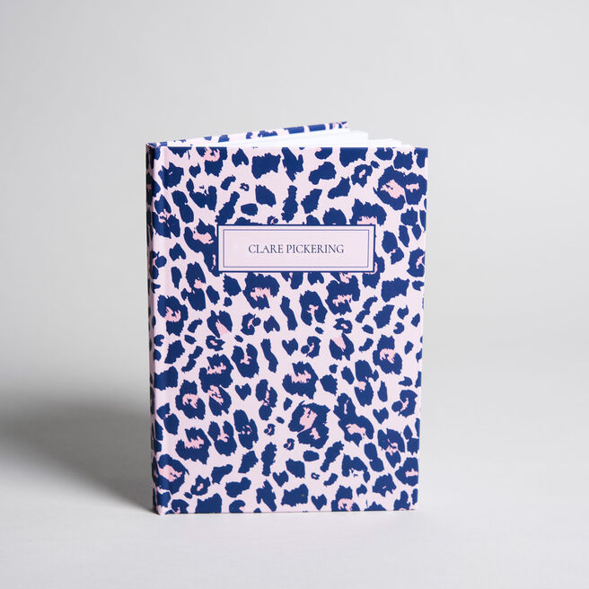 Personalised Notebook - Leopard Print Pink & Blue