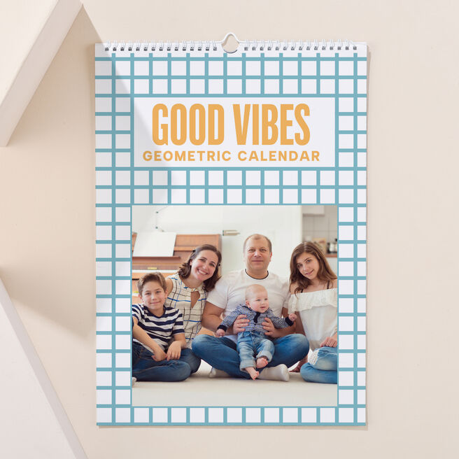 Personalised Photo Calendar - Good Vibes, Geometric Design
