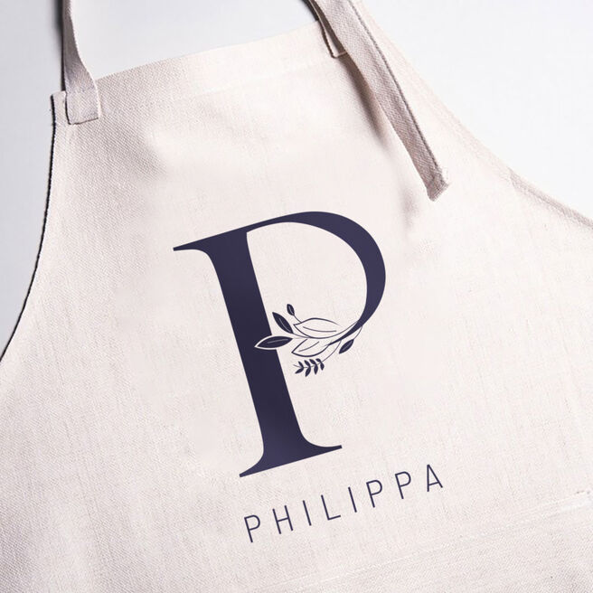 Personalised Apron - Floral Initial